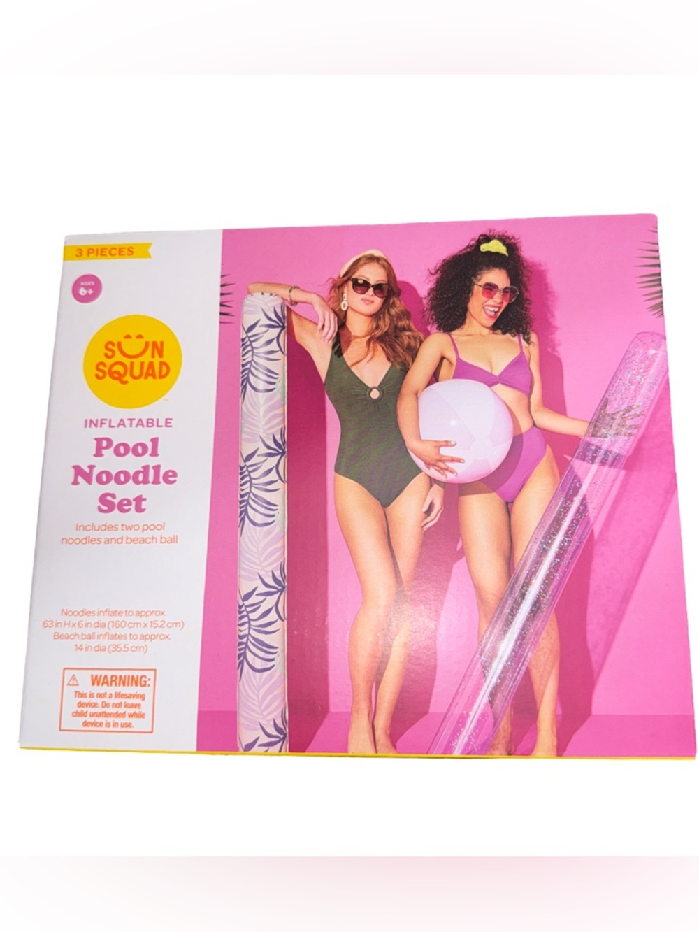 Sun Squad Inflatable Pool Noodle Set
Two Noodles and Beach Ball
New in Box